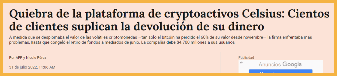 Bancarrota Celsius