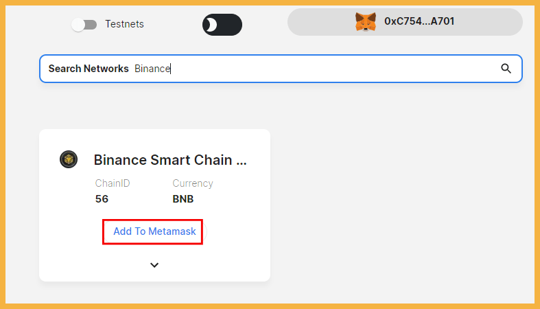 Agregar Red a Metamask Chainlist