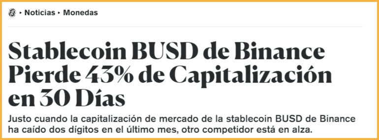 Caída capitalización BUSD