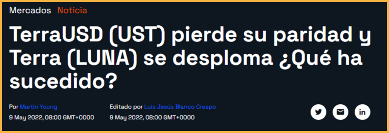 Noticia desvinculación precio UST